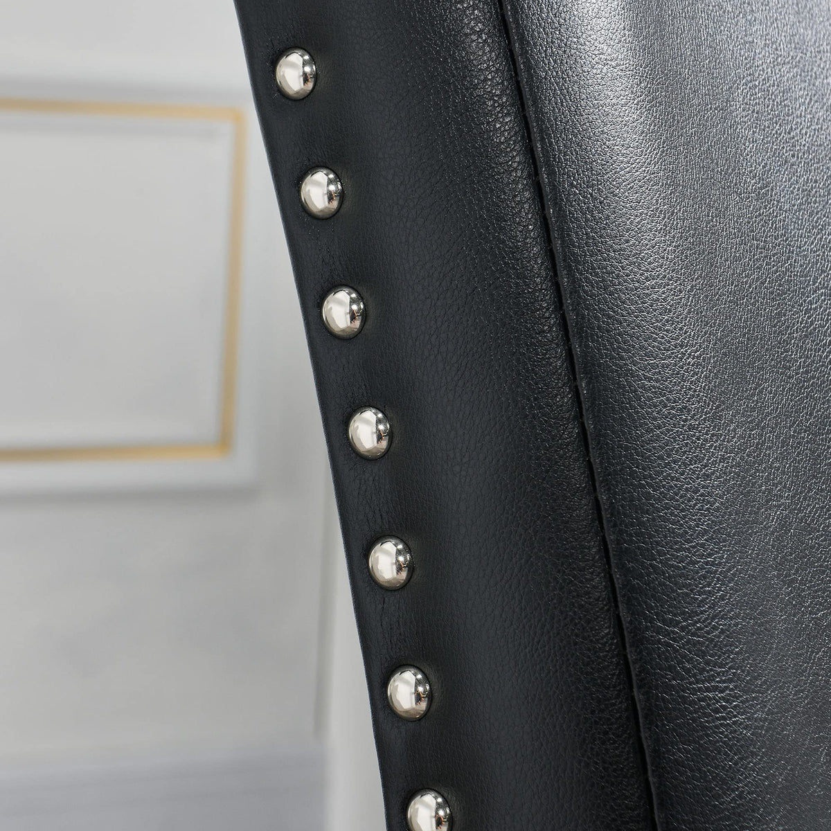 Black Leather Dining Chairs Set of 2 I1451