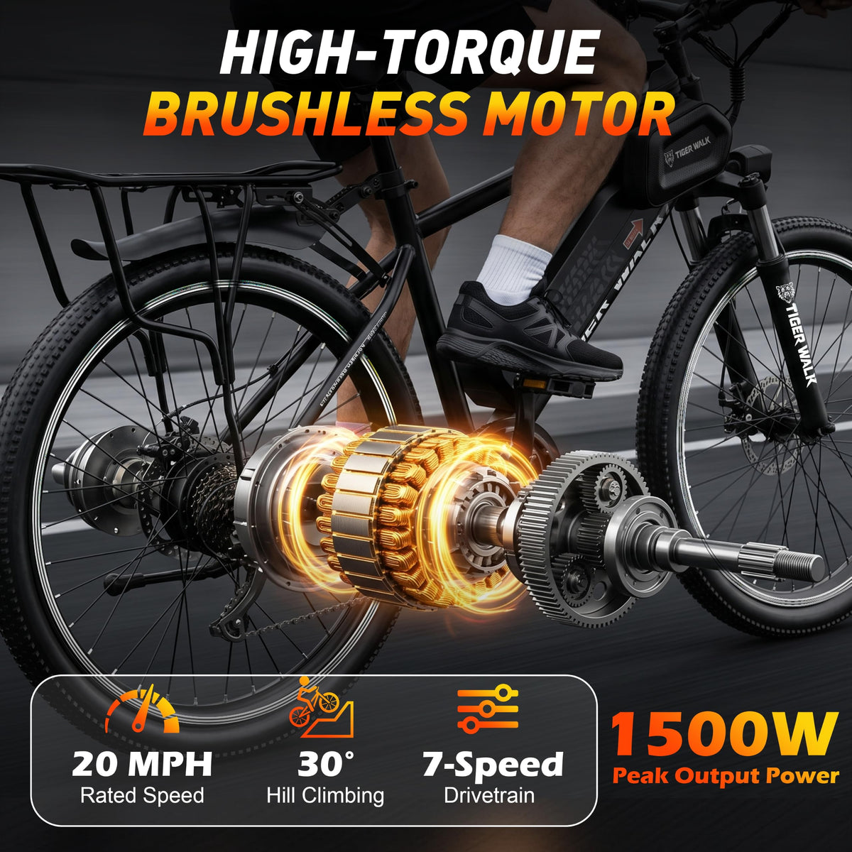 26" Electric Mountain Bike 48V 10Ah 7-Speed C654