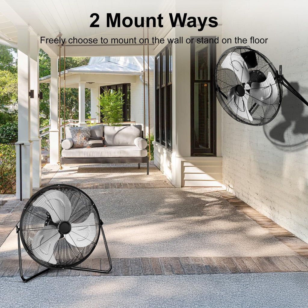 20 Inch 3 Speed High Velocity Metal Industrial Floor Fan E8307