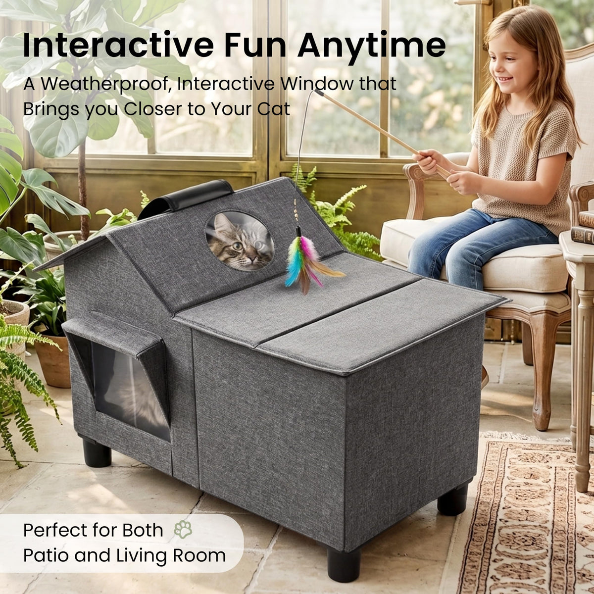Weatherproof Elevated Cat House P37487