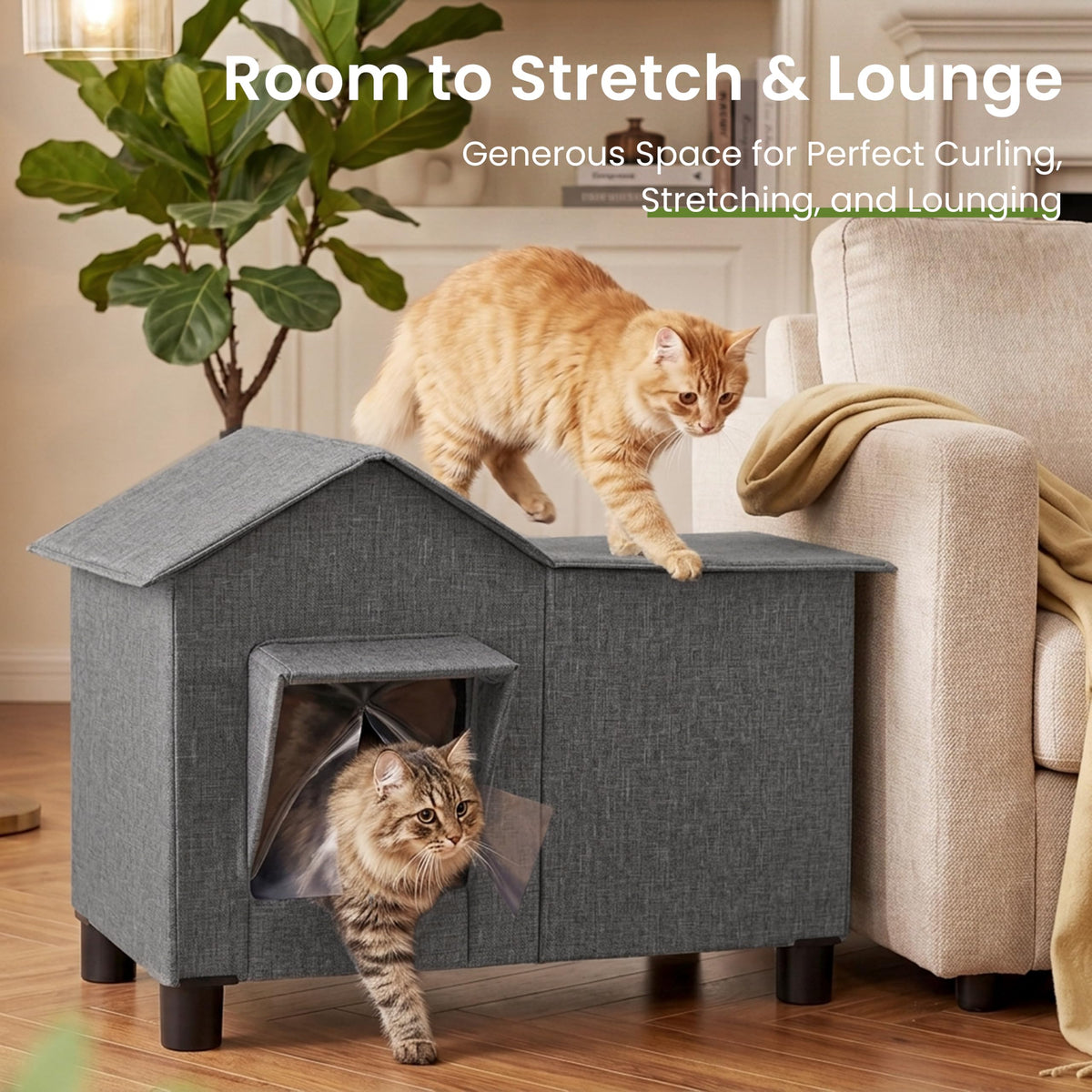 Weatherproof Elevated Cat House P37487