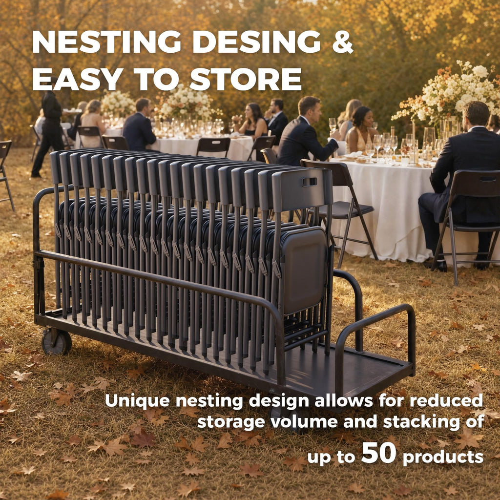 Black 10 Pack Steel Folding Chairs X2720